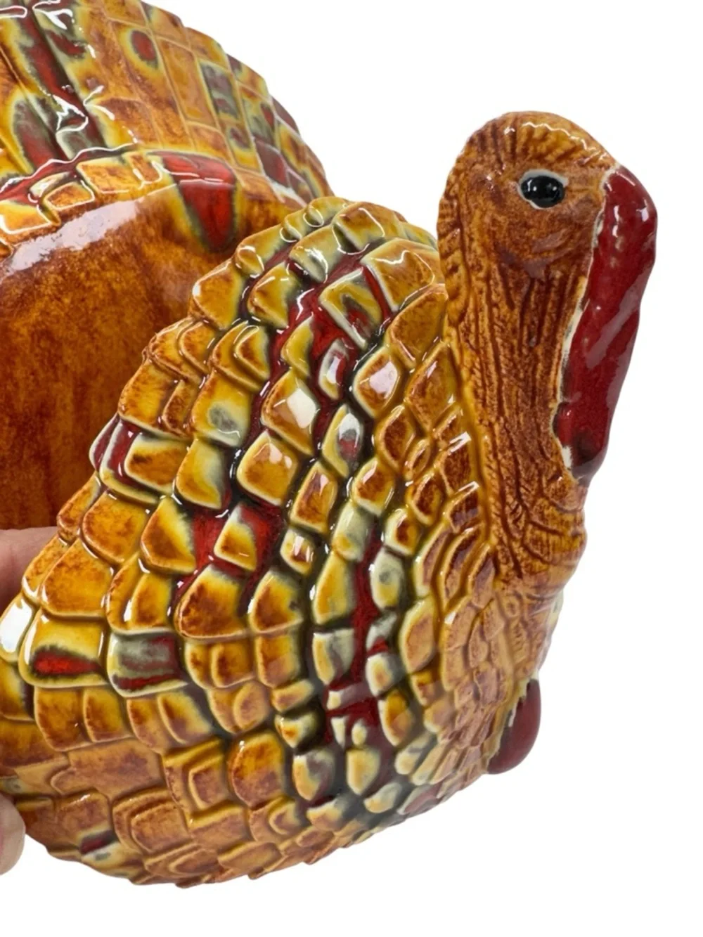 Ceramic Harvest Turkey Napkin Holder - Autumn Brown